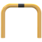 Anti-nudge hoop | steel tube  76 mm | yellow / black | total width: 750 mm | height above ground: 250 mm | for casting in concrete